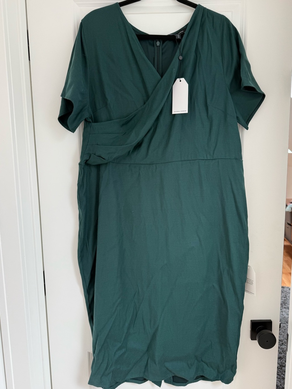 Universal Standard Forest Green Wrap Midi Dress NWT